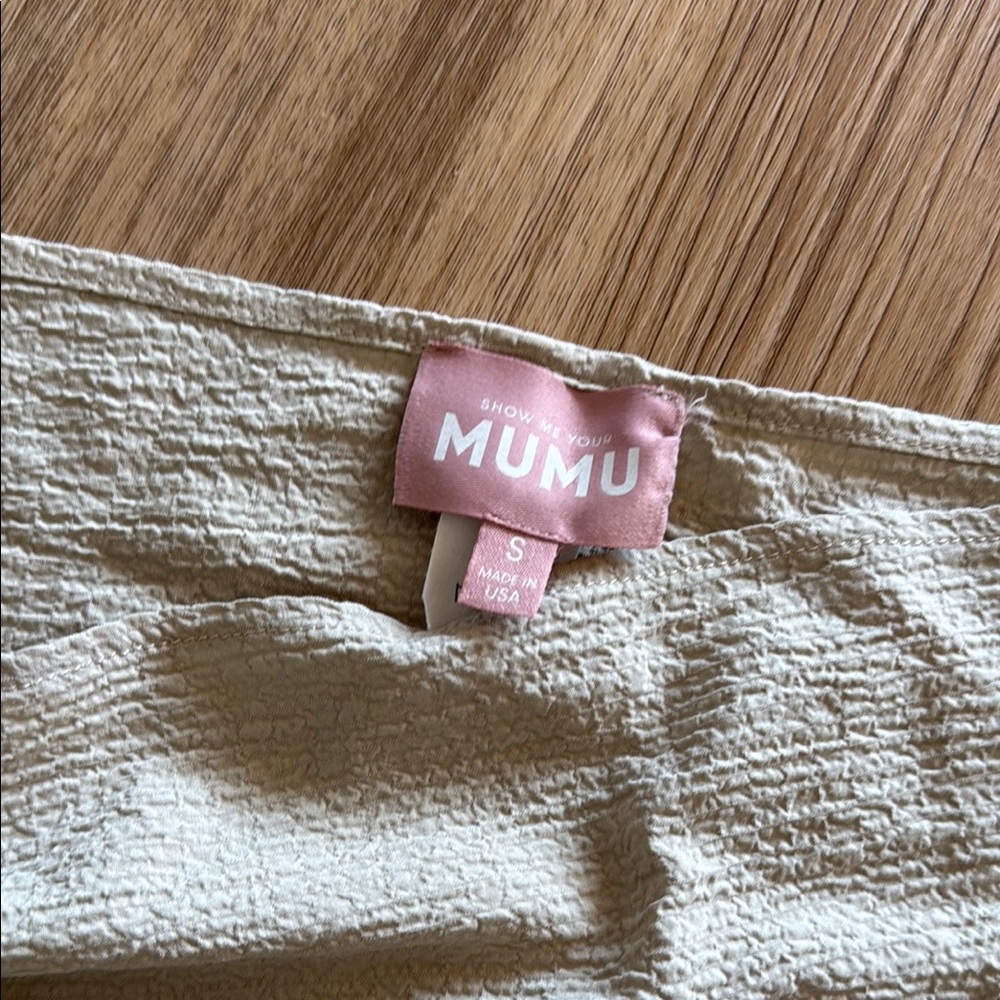 Show Me Your MuMu Textured Beige Skirt